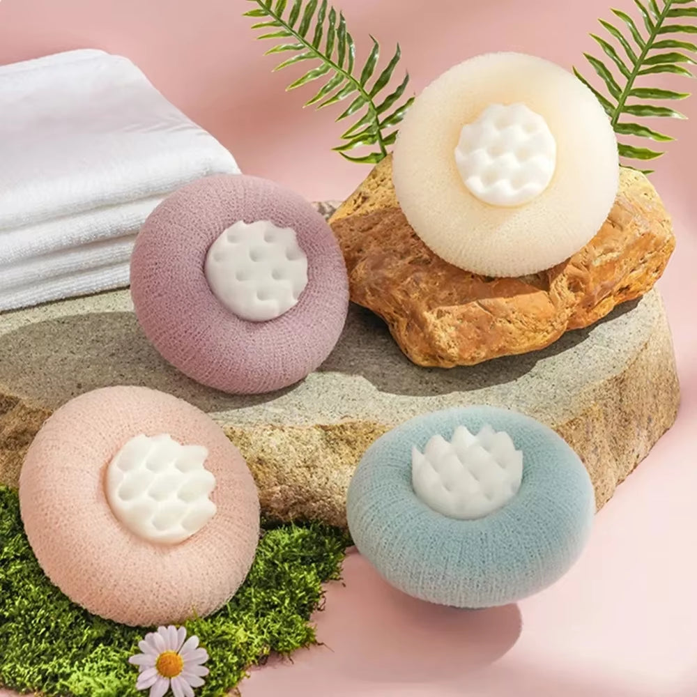 Sunflower Bath Ball Super Soft Bath Ball Multifunctional Soft Sponge with Suction Cup Exfoliate Gentle Home Bathing Accessories